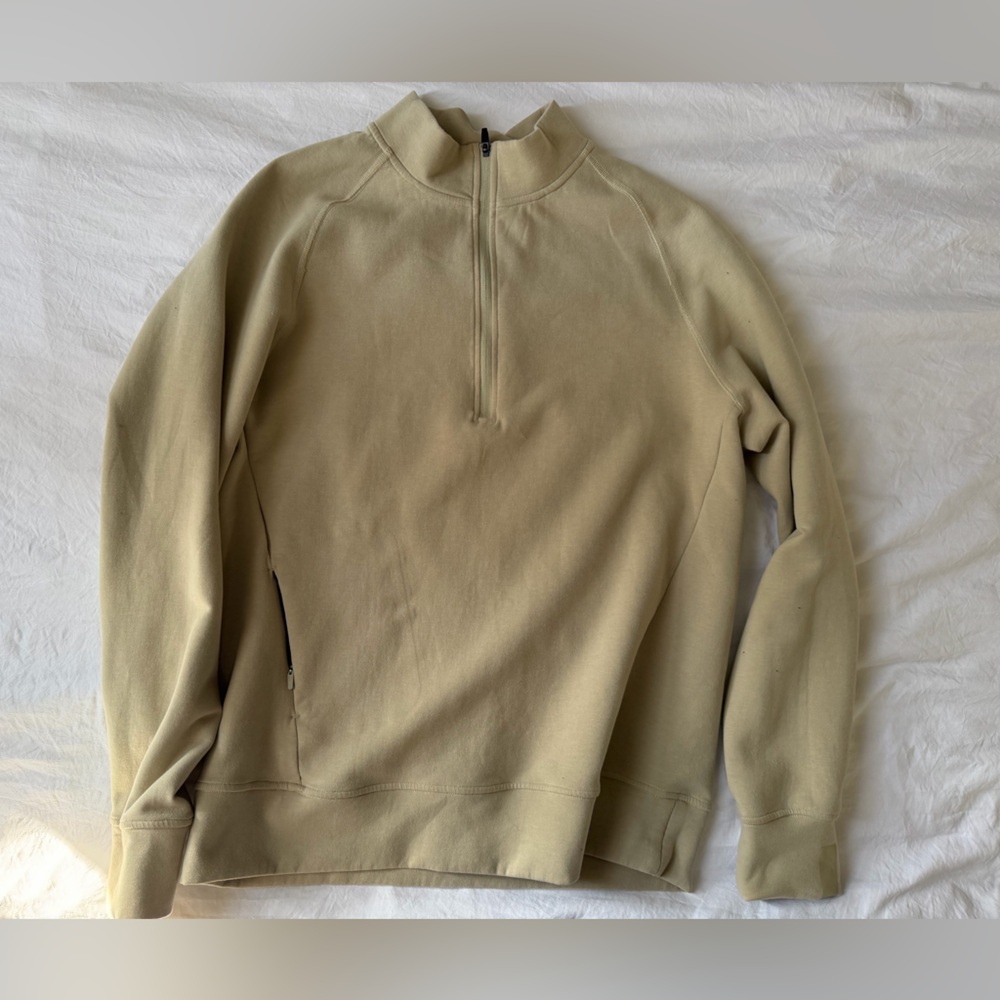 Ten Thousand Midweight Tech Mockneck Quarter-Zip Sweater - beige/light yellow